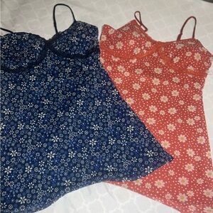 Floral Cami Dresses Bundle, Daisy Print, Blue‎ & Orange